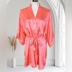 Victoria's Secret Coral Satin Robe
